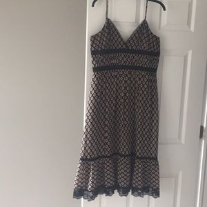 Max and Cleo black and cream lace detail dress